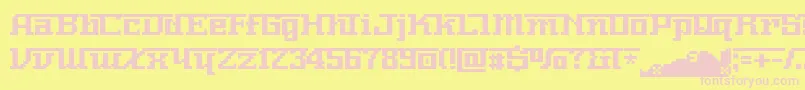 Nerimanumber-fontti – vaaleanpunaiset fontit keltaisella taustalla