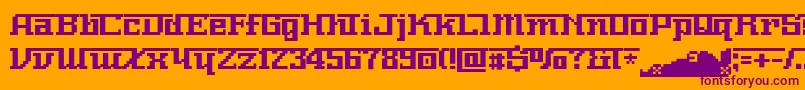 Nerimanumber Font – Purple Fonts on Orange Background