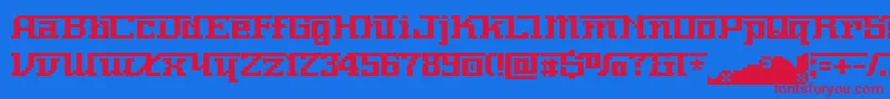 Nerimanumber Font – Red Fonts on Blue Background