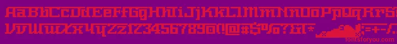 Nerimanumber Font – Red Fonts on Purple Background