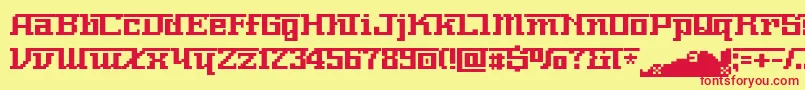 Nerimanumber Font – Red Fonts on Yellow Background