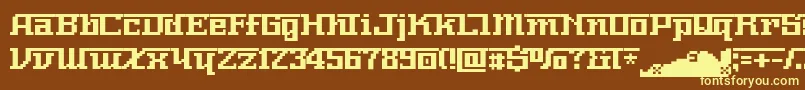 Nerimanumber-fontti – keltaiset fontit ruskealla taustalla