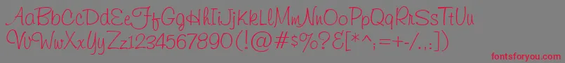 GeLightStroke Font – Red Fonts on Gray Background