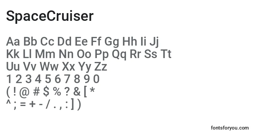 Fuente SpaceCruiser - alfabeto, números, caracteres especiales