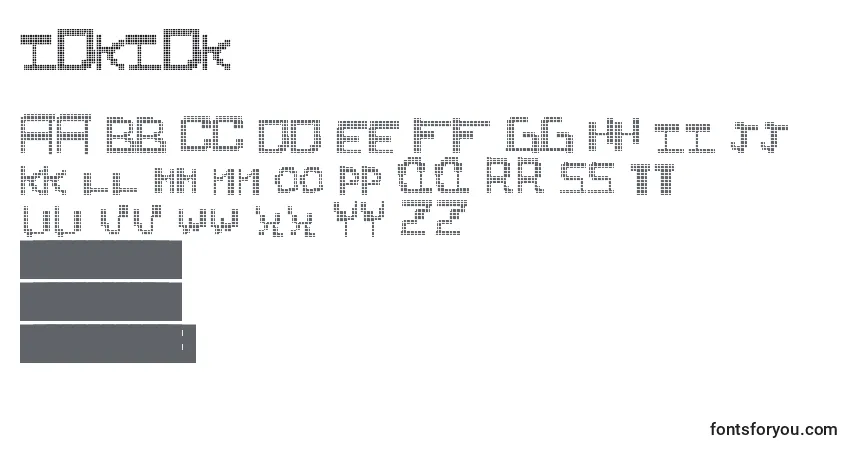 Schriftart Idkidk – Alphabet, Zahlen, spezielle Symbole