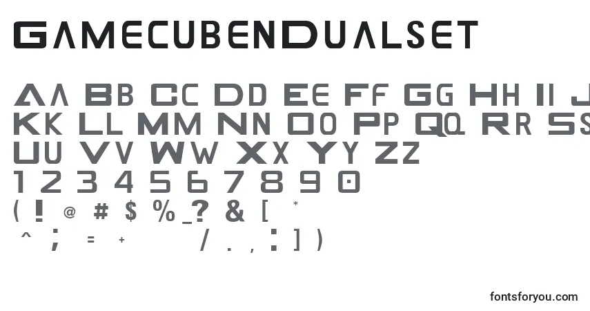 A fonte GamecubenDualset – alfabeto, números, caracteres especiais