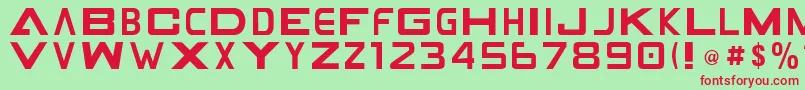 フォントGamecubenDualset – 赤い文字の緑の背景