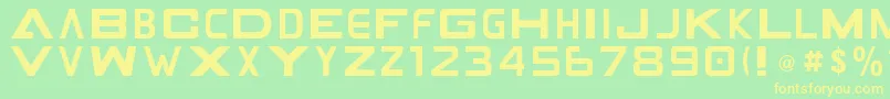 GamecubenDualset Font – Yellow Fonts on Green Background