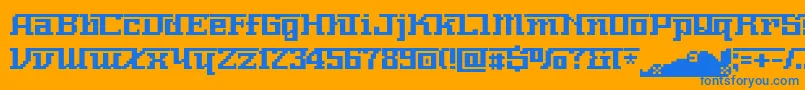 フォントNnumber – オレンジの背景に青い文字