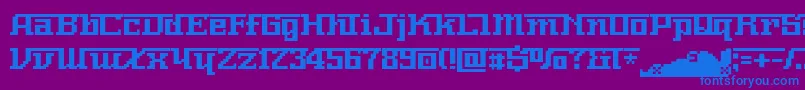 Nnumber-Schriftart – Blaue Schriften auf violettem Hintergrund