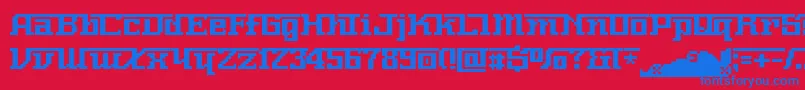 フォントNnumber – 赤い背景に青い文字