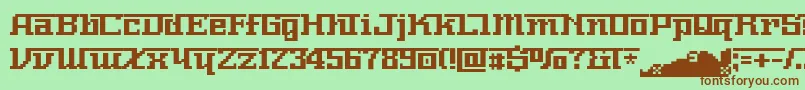 Nnumber-fontti – ruskeat fontit vihreällä taustalla