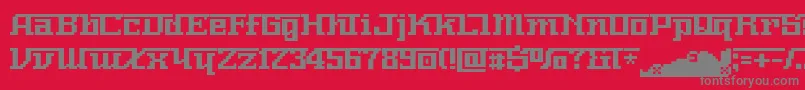 フォントNnumber – 赤い背景に灰色の文字