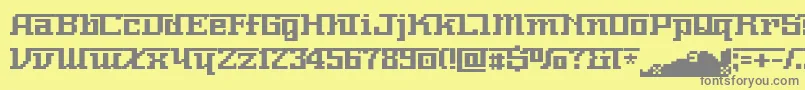 Nnumber-Schriftart – Graue Schriften auf gelbem Hintergrund
