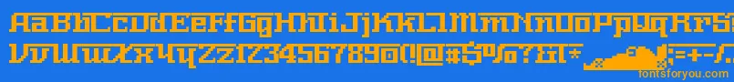 Nnumber Font – Orange Fonts on Blue Background