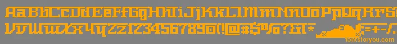 フォントNnumber – オレンジの文字は灰色の背景にあります。