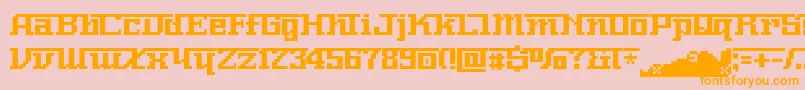 フォントNnumber – オレンジの文字がピンクの背景にあります。