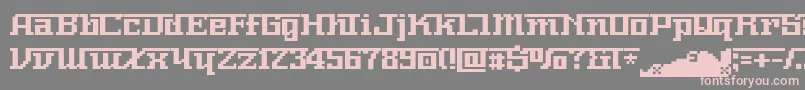 フォントNnumber – 灰色の背景にピンクのフォント