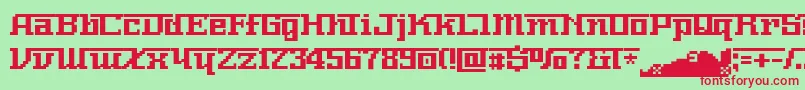 Nnumber Font – Red Fonts on Green Background