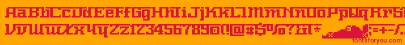 フォントNnumber – オレンジの背景に赤い文字