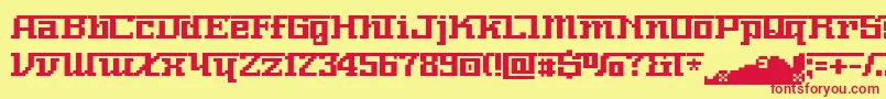 フォントNnumber – 赤い文字の黄色い背景