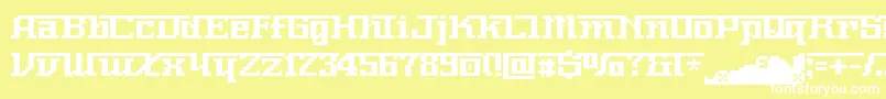 Nnumber-fontti – valkoiset fontit keltaisella taustalla