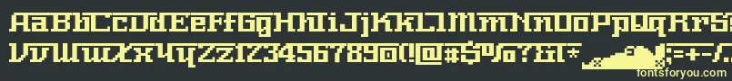 フォントNnumber – 黒い背景に黄色の文字