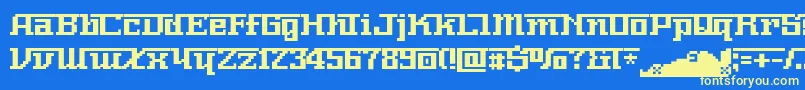 Nnumber Font – Yellow Fonts on Blue Background