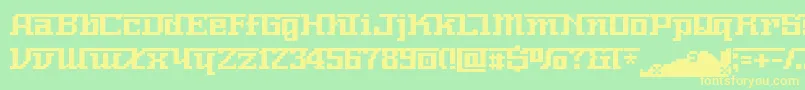 Nnumber Font – Yellow Fonts on Green Background