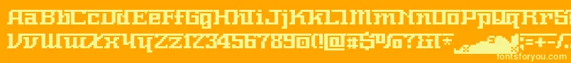 フォントNnumber – オレンジの背景に黄色の文字