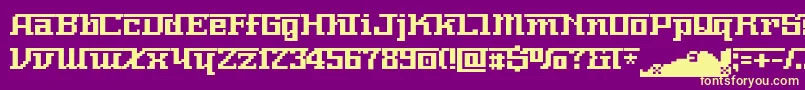 Nnumber Font – Yellow Fonts on Purple Background