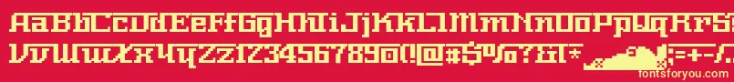Шрифт Nnumber – жёлтые шрифты на красном фоне