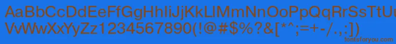 Pragmaticamacctt Font – Brown Fonts on Blue Background