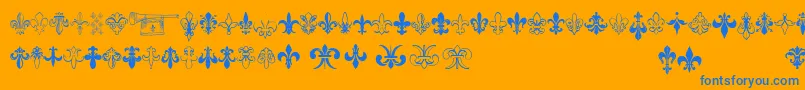 Czcionka Thefrench – niebieskie czcionki na pomarańczowym tle