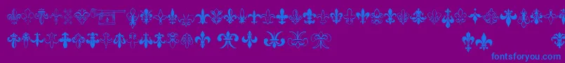 Czcionka Thefrench – niebieskie czcionki na fioletowym tle