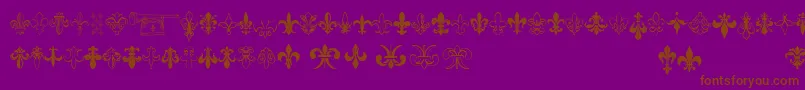 Czcionka Thefrench – brązowe czcionki na fioletowym tle