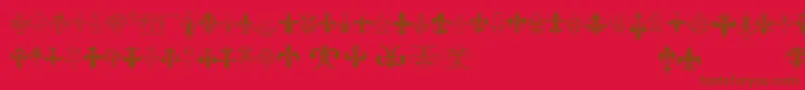 フォントThefrench – 赤い背景に茶色の文字