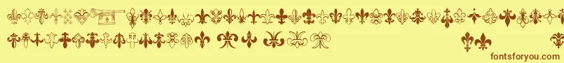 Thefrench-fontti – ruskeat fontit keltaisella taustalla