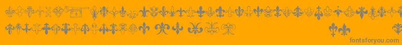Thefrench-fontti – harmaat kirjasimet oranssilla taustalla