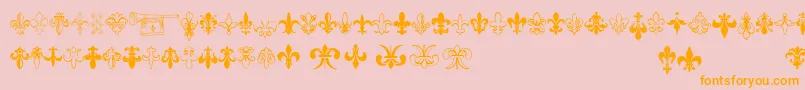 Thefrench-Schriftart – Orangefarbene Schriften auf rosa Hintergrund