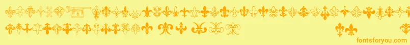 Thefrench-fontti – oranssit fontit keltaisella taustalla