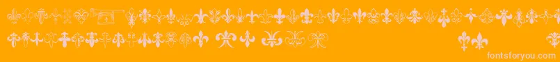Thefrench-fontti – vaaleanpunaiset fontit oranssilla taustalla