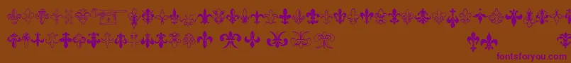フォントThefrench – 紫色のフォント、茶色の背景
