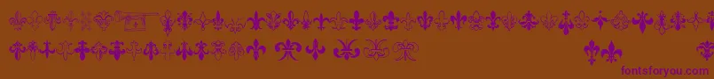 Thefrench-Schriftart – Violette Schriften auf braunem Hintergrund