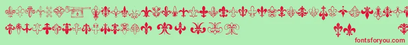 Fonte Thefrench – fontes vermelhas em um fundo verde