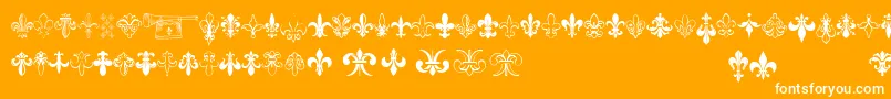 Thefrench-Schriftart – Weiße Schriften auf orangefarbenem Hintergrund