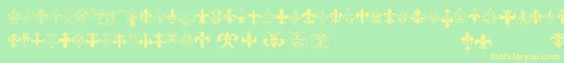 Thefrench-Schriftart – Gelbe Schriften auf grünem Hintergrund