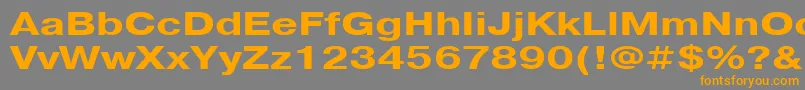 フォントPragmaticacttBold130b – オレンジの文字は灰色の背景にあります。