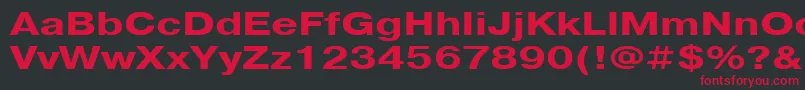 フォントPragmaticacttBold130b – 黒い背景に赤い文字