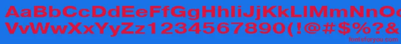PragmaticacttBold130b Font – Red Fonts on Blue Background